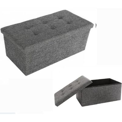 IZTOSS Canapé Pouf avec coffre de rangement - Gris - 76 x 38 x 38 cm - Simili cuir - Max 300 kg Blanc - Publicité IZTOSS Canapé Pouf avec coffre de rangement - Gris - 76 x 38 x 38 cm - Simili cuir - Max 300 kg Blanc - Publicité