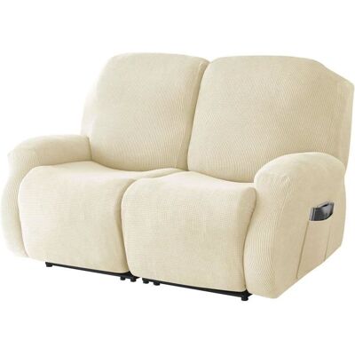 WWQQKJ Housse de canapé inclinable extensible 2 places avec poches lavable beige 6 pièces Beige - Publicité WWQQKJ Housse de canapé inclinable extensible 2 places avec poches lavable beige 6 pièces Beige - Publicité
