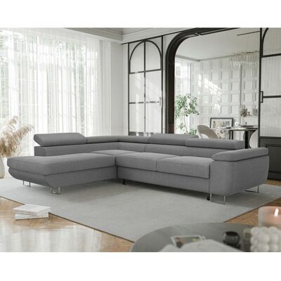 IDOHOME Canapé dangle Gauche ANTON - 7 places - Canape Convertible avec Coffre - Tissu avec Reflets Subtils - Gris foncé Gris - Publicité IDOHOME Canapé dangle Gauche ANTON - 7 places - Canape Convertible avec Coffre - Tissu avec Reflets Subtils - Gris foncé Gris - Publicité