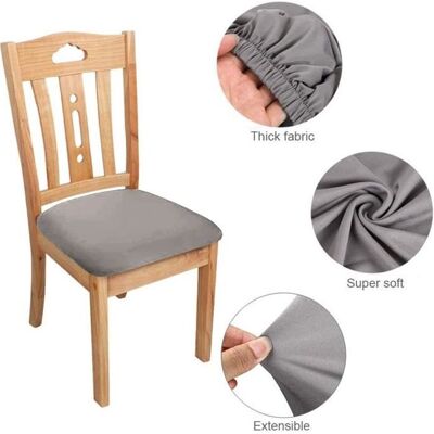 DRMKER 2x housses de chaise de cuisine extensible pour salle à manger en spandex Housses de siège de Chaise amovibles et lavables - gris Gris - Publicité DRMKER 2x housses de chaise de cuisine extensible pour salle à manger en spandex Housses de siège de Chaise amovibles et lavables - gris Gris - Publicité