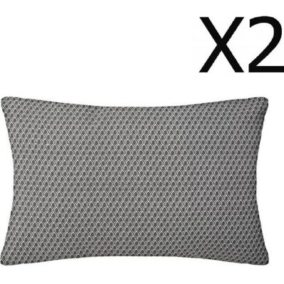 PEGANE Lot de 2 Coussins gris déhoussable - 30 x 50 cm Gris - Publicité PEGANE Lot de 2 Coussins gris déhoussable - 30 x 50 cm Gris - Publicité