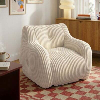 BAÏTA Pouf LUFFY velours côtelé beige Beige - Publicité BAÏTA Pouf LUFFY velours côtelé beige Beige - Publicité