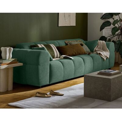 BEST MOBILIER Ray - canapé droit 3 places en tissu texturé - Vert sauge Vert - Publicité BEST MOBILIER Ray - canapé droit 3 places en tissu texturé - Vert sauge Vert - Publicité
