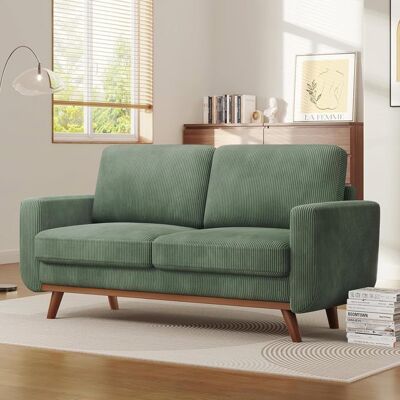 NALOOKAMIC Canapé 2 Places en Velours Côtelé172cm Canapé Fixe Style Scandinave Moderne pour SalonAppartementPetit Espace 172x76x88cm Vert Vert - Publicité NALOOKAMIC Canapé 2 Places en Velours Côtelé172cm Canapé Fixe Style Scandinave Moderne pour SalonAppartementPetit Espace 172x76x88cm Vert Vert - Publicité