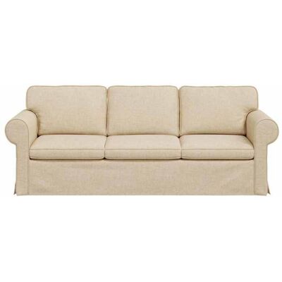 SALALIS - Canapé Crème 215 x 82 x 80 cm tissu-W8113 Beige - Publicité SALALIS - Canapé Crème 215 x 82 x 80 cm tissu-W8113 Beige - Publicité