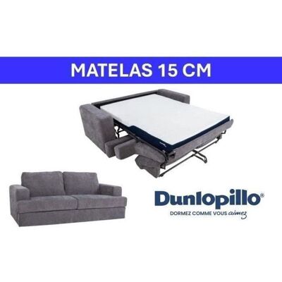 Canapé convertible express - 3 places - IGOR - Tissu gauffré - Gris souris - Matelas 15 cm - 211 x 107 x 90 cm - DUNLOPILLO Gris - Publicité Canapé convertible express - 3 places - IGOR - Tissu gauffré - Gris souris - Matelas 15 cm - 211 x 107 x 90 cm - DUNLOPILLO Gris - Publicité