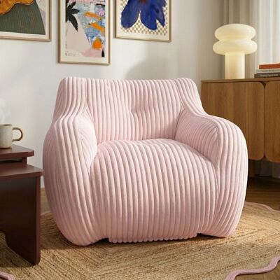 BAÏTA Pouf LUFFY velours côtelé rose Rose - Publicité BAÏTA Pouf LUFFY velours côtelé rose Rose - Publicité