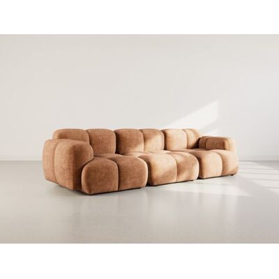 BEST MOBILIER Grace - canapé modulable 3 places en velours texturé - Rouille Orange - Publicité BEST MOBILIER Grace - canapé modulable 3 places en velours texturé - Rouille Orange - Publicité
