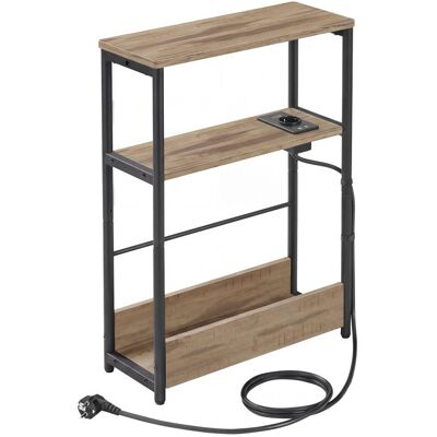 VASAGLE Table dAppoint Étroite avec Prise Intégrée Bout de Canapé 3 Niveaux 45 x 18 x 58 cm Café au lait Marron - Publicité VASAGLE Table dAppoint Étroite avec Prise Intégrée Bout de Canapé 3 Niveaux 45 x 18 x 58 cm Café au lait Marron - Publicité