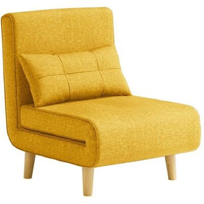 Fauteuil Convertible - Bealife - Canapé Lit - 1 Place - Tissu Lin Jaune Moutarde - 1 Coussin - Réglable 6 Positions - 72 x 180 cm Jaune - Publicité Fauteuil Convertible - Bealife - Canapé Lit - 1 Place - Tissu Lin Jaune Moutarde - 1 Coussin - Réglable 6 Positions - 72 x 180 cm Jaune - Publicité