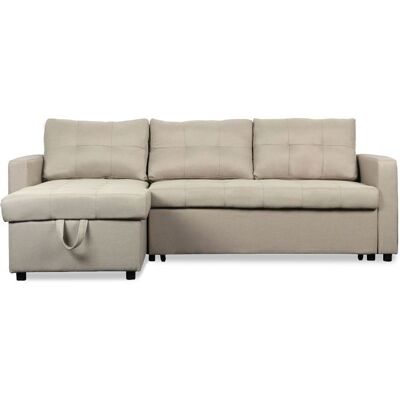MENZZO Canapé dangle convertible Toledo Tissu Beige Beige - Publicité MENZZO Canapé dangle convertible Toledo Tissu Beige Beige - Publicité