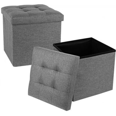 IZTOSS Canapé Pouf avec coffre de rangement - Gris - 38 x 38 x 38 cm - Simili cuir Blanc - Publicité IZTOSS Canapé Pouf avec coffre de rangement - Gris - 38 x 38 x 38 cm - Simili cuir Blanc - Publicité