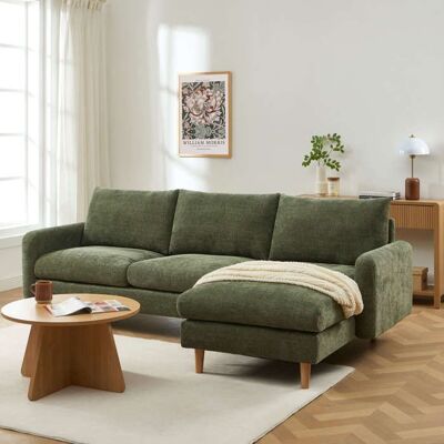 BAÏTA Canapé dangle réversible fixe CALIBA 4 places tissu chenille vert Vert - Publicité BAÏTA Canapé dangle réversible fixe CALIBA 4 places tissu chenille vert Vert - Publicité