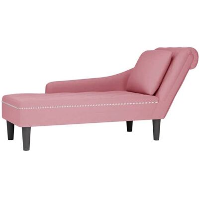 VIDAXL Meridienne salon-Fauteuil long - avec coussin - et accoudoir droit rose velours - Fauteuil relax@597221 Rose - Publicité VIDAXL Meridienne salon-Fauteuil long - avec coussin - et accoudoir droit rose velours - Fauteuil relax@597221 Rose - Publicité