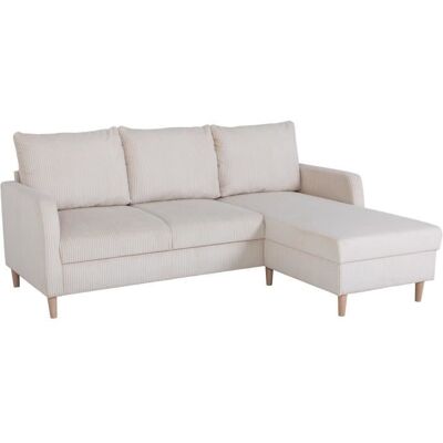 Canapé d'angle fixe Chipy 3 places Tissu velours Pieds en bois - Canapé - Publicité Canapé d'angle fixe Chipy 3 places Tissu velours Pieds en bois - Canapé - Publicité