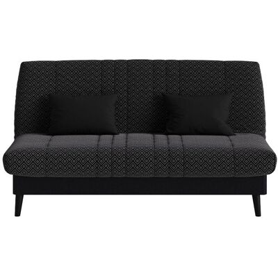 RELAXIMA Banquette convertible Elios clic clac couchage 130 x 190 avec rangement intégré + 2 coussins OFFERTS Géometrik noir Noir - Publicité RELAXIMA Banquette convertible Elios clic clac couchage 130 x 190 avec rangement intégré + 2 coussins OFFERTS Géometrik noir Noir - Publicité