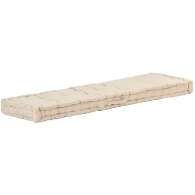 Coussin de plancher - vidaXL - Coton - Beige - 120x40x7 cm Beige - Publicité Coussin de plancher - vidaXL - Coton - Beige - 120x40x7 cm Beige - Publicité