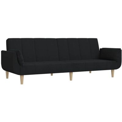 VIDAXL BEAU Canapé-lit à 2 places avec deux oreillers noir tissu SS0000259815 Noir - Publicité VIDAXL BEAU Canapé-lit à 2 places avec deux oreillers noir tissu SS0000259815 Noir - Publicité