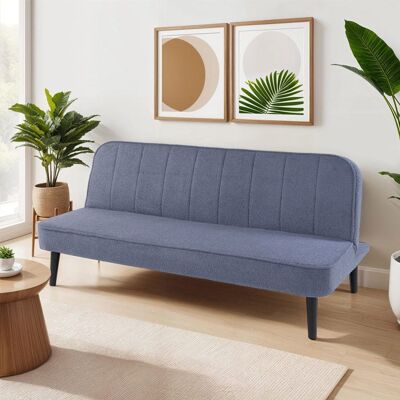 MES Banquette 3 places clic-clac en tissu bouclette bleu - SHERPA Bleu - Publicité MES Banquette 3 places clic-clac en tissu bouclette bleu - SHERPA Bleu - Publicité