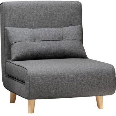 Fauteuil Convertible - Bealife - Canapé Lit - 1 Place - Tissu Lin Gris Foncé - 1 Coussin - Réglable 6 Positions Gris - Publicité Fauteuil Convertible - Bealife - Canapé Lit - 1 Place - Tissu Lin Gris Foncé - 1 Coussin - Réglable 6 Positions Gris - Publicité
