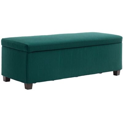Banc de rangement bout de lit - HOMCOM - en velours côtelé avec couvercle - pour salon chambre entrée - 112 x 42 x 40 cm - vert Vert - Publicité Banc de rangement bout de lit - HOMCOM - en velours côtelé avec couvercle - pour salon chambre entrée - 112 x 42 x 40 cm - vert Vert - Publicité