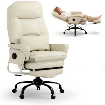 FlexiSpot Chaise de Bureau Ergonomique 3-en-1 Relax & Bureau Inclinable à 165° Repose-Pieds Coussin Confort PU Épais Beige Beige - Publicité FlexiSpot Chaise de Bureau Ergonomique 3-en-1 Relax & Bureau Inclinable à 165° Repose-Pieds Coussin Confort PU Épais Beige Beige - Publicité