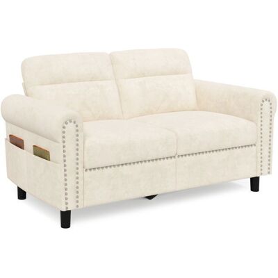 Canapé 2 Places - Bealife Canapé Scandinave en Suédine - 2 Coussins - 2 Accoudoirs - Salon - Chambre - 152 x 76 x 84 cm - Gris Beige - Publicité Canapé 2 Places - Bealife Canapé Scandinave en Suédine - 2 Coussins - 2 Accoudoirs - Salon - Chambre - 152 x 76 x 84 cm - Gris Beige - Publicité