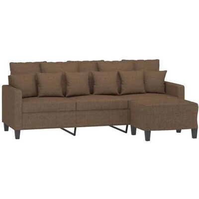 VIDAXL Canapé à 3 places ergonomique - RUIOG - 1 Sofa-set - 3 personnes - avec repose-pieds Marron 180cm Tissu 198x77x80cm C435138313 Marron - Publicité VIDAXL Canapé à 3 places ergonomique - RUIOG - 1 Sofa-set - 3 personnes - avec repose-pieds Marron 180cm Tissu 198x77x80cm C435138313 Marron - Publicité