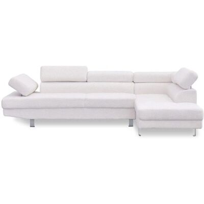 Canapé dAngle Droit Bouclette Têtière 260cm Crème Beige - Publicité Canapé dAngle Droit Bouclette Têtière 260cm Crème Beige - Publicité