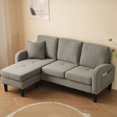 TKOPY Canapé dangle réversible 4 places moderne - Canapé Scandinave pour le salon - Mobilier de Salon - Gris foncé - 166x118x77cm - Publicité TKOPY Canapé dangle réversible 4 places moderne - Canapé Scandinave pour le salon - Mobilier de Salon - Gris foncé - 166x118x77cm - Publicité