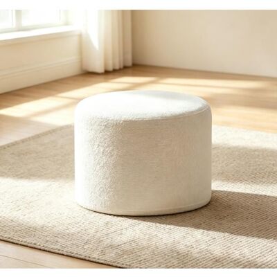 Pouf Ottoman Rond - COSTWAY - 45x35cm Mousse Bouclé Sans Assemblage Housse Détachable Lavable Salon Chambre Beige Beige - Publicité Pouf Ottoman Rond - COSTWAY - 45x35cm Mousse Bouclé Sans Assemblage Housse Détachable Lavable Salon Chambre Beige Beige - Publicité