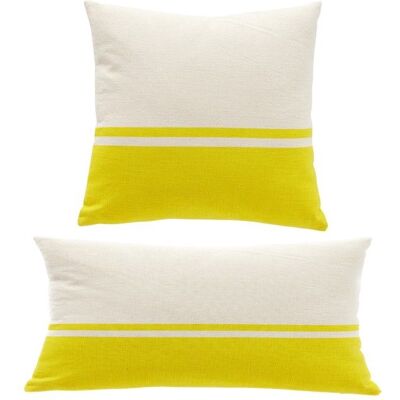 Lot de 2 coussins déhoussables SUMMER - TODAY - Jaune 40x40cm Jaune - Publicité Lot de 2 coussins déhoussables SUMMER - TODAY - Jaune 40x40cm Jaune - Publicité