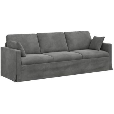 VIDAXL Canapé Gris foncé 228 x 78 x 80 cm Velours Gris - Publicité VIDAXL Canapé Gris foncé 228 x 78 x 80 cm Velours Gris - Publicité