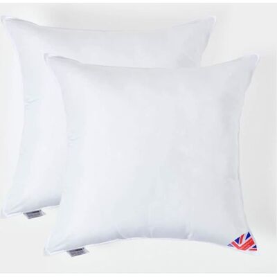 HOMESCAPES Coussin de garnissage en Microfibre 80 x 80 cm – Lot de 2 Blanc - Publicité HOMESCAPES Coussin de garnissage en Microfibre 80 x 80 cm – Lot de 2 Blanc - Publicité