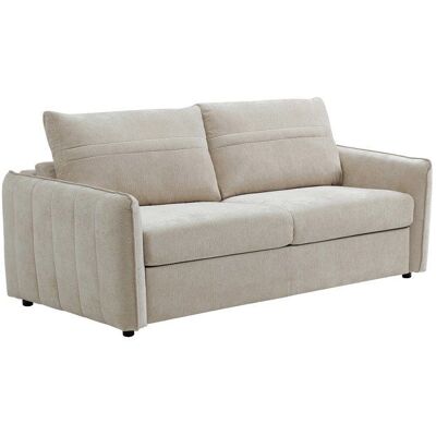 VENTE-UNIQUE Canapé 3 places convertible express en tissu texturé beige - Couchage 140 cm MALOGU Beige - Publicité VENTE-UNIQUE Canapé 3 places convertible express en tissu texturé beige - Couchage 140 cm MALOGU Beige - Publicité