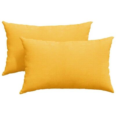 Coussins de canapé en velours côtelé - vidaXL - Jaune clair - 50x30x18 cm - Housses amovibles - Rembourrage polyester Jaune - Publicité Coussins de canapé en velours côtelé - vidaXL - Jaune clair - 50x30x18 cm - Housses amovibles - Rembourrage polyester Jaune - Publicité