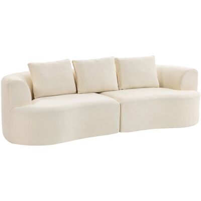 Canapé 3 places - HOMCOM - assise large 3 coussins - entièrement compressé pas de montage - tissu chenille - 260cm - crème Blanc - Publicité Canapé 3 places - HOMCOM - assise large 3 coussins - entièrement compressé pas de montage - tissu chenille - 260cm - crème Blanc - Publicité