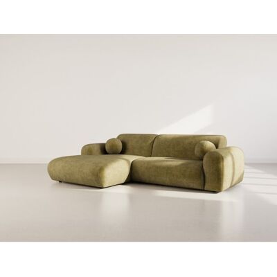 BEST MOBILIER Louise - Canapé dangle gauche 4 places en velours texturé - Vert Kaki Vert - Publicité BEST MOBILIER Louise - Canapé dangle gauche 4 places en velours texturé - Vert Kaki Vert - Publicité