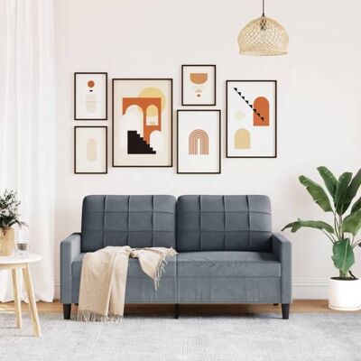 VIDAXL Canapé - MANGO - 2 places - Gris foncé 140 cm Velours 3514007625 Gris - Publicité VIDAXL Canapé - MANGO - 2 places - Gris foncé 140 cm Velours 3514007625 Gris - Publicité