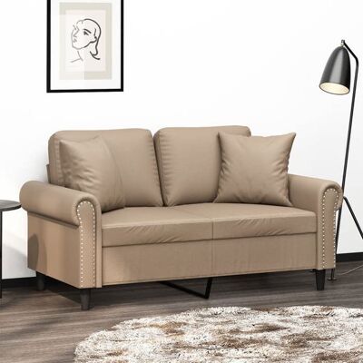VIDAXL SALE 2025Canapé fixe - Canapé 2 places avec oreillers cappuccino 120 cm similicuir - 152x77x80 cm2605 Kg 1198 Marron - Publicité VIDAXL SALE 2025Canapé fixe - Canapé 2 places avec oreillers cappuccino 120 cm similicuir - 152x77x80 cm2605 Kg 1198 Marron - Publicité