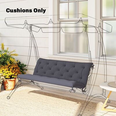 Generic Coussin Matelas Assise Dossier pour Banc de Jardin balancelle canapé 3 Places Grand Confort 150 x 98 x 8 cm Gris Gris - Publicité Generic Coussin Matelas Assise Dossier pour Banc de Jardin balancelle canapé 3 Places Grand Confort 150 x 98 x 8 cm Gris Gris - Publicité