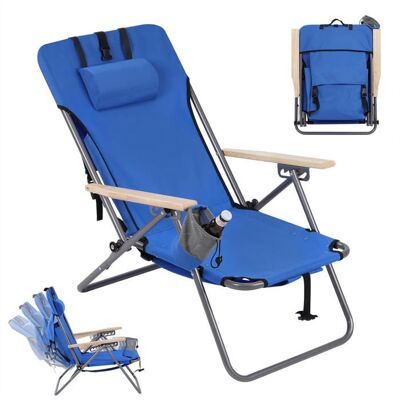 WOLTU Chaise Camping Pliante Chaise Longue Portable Chaise de Plage Appui-tête Amovible Tissu Oxford Bleu W0ETT0220 Bleu - Publicité WOLTU Chaise Camping Pliante Chaise Longue Portable Chaise de Plage Appui-tête Amovible Tissu Oxford Bleu W0ETT0220 Bleu - Publicité