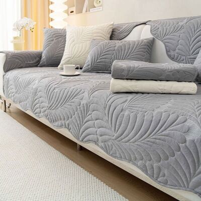 Housse de canapé - AUCUNEARY - 70 x 180 cm - Velours - Antidérapante - Gris Gris - Publicité Housse de canapé - AUCUNEARY - 70 x 180 cm - Velours - Antidérapante - Gris Gris - Publicité