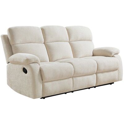 VENTE-UNIQUE Canapé 3 places relax en tissu texturé beige TOLZANO Beige - Publicité VENTE-UNIQUE Canapé 3 places relax en tissu texturé beige TOLZANO Beige - Publicité