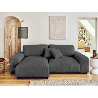 BEST MOBILIER Garance - canapé dangle réversible - 4 places - en velours côtelé - Gris foncé Gris - Publicité BEST MOBILIER Garance - canapé dangle réversible - 4 places - en velours côtelé - Gris foncé Gris - Publicité
