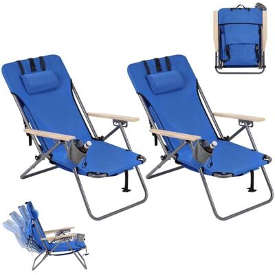 WOLTU Chaise Camping Pliante Lot de 2 Chaise Longue Portable Chaise de Plage Appui-tête Amovible Tissu Oxford Bleu W0ETT0220-2 Bleu - Publicité WOLTU Chaise Camping Pliante Lot de 2 Chaise Longue Portable Chaise de Plage Appui-tête Amovible Tissu Oxford Bleu W0ETT0220-2 Bleu - Publicité