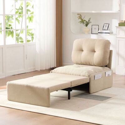 KEHUN Canapé Convertible - Fauteuil Convertible - Canapé Lit 1 place - Convertible en Lit 165x80cm - Petit Espace - Tissu Lin - Beige Beige - Publicité KEHUN Canapé Convertible - Fauteuil Convertible - Canapé Lit 1 place - Convertible en Lit 165x80cm - Petit Espace - Tissu Lin - Beige Beige - Publicité