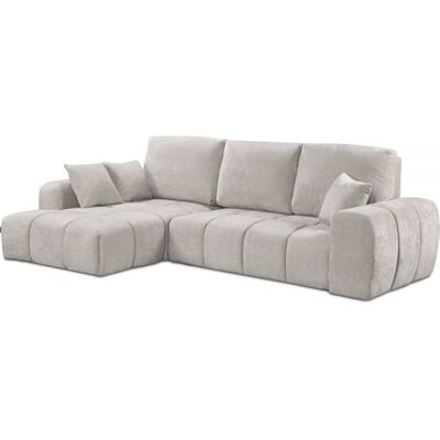PALOZI HOME Canapé dangle gauche convertible en tissu chenille Verneuil - 3 places - Beige Beige - Publicité PALOZI HOME Canapé dangle gauche convertible en tissu chenille Verneuil - 3 places - Beige Beige - Publicité