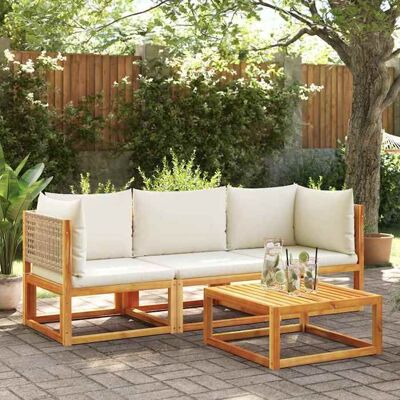 VIDAXL (Brun)Salon dextérieur - Canapé dangle de jardin - Sofa de jardin - avec coussins en bois dacacia et rotin - 65x65x65 cm @FR59902 - Publicité VIDAXL (Brun)Salon dextérieur - Canapé dangle de jardin - Sofa de jardin - avec coussins en bois dacacia et rotin - 65x65x65 cm @FR59902 - Publicité
