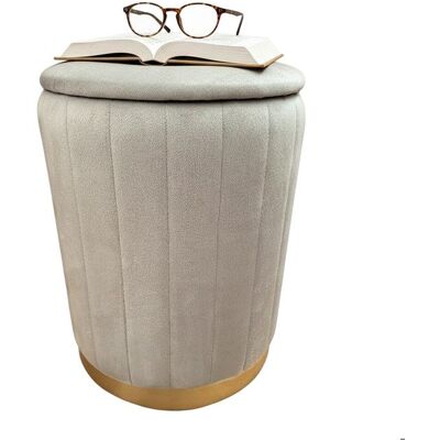 Relaxdays - Pouf en velours pouf avec rangement rembourré H x P : 42 x 32 cm pouf dappoint rond salon gris clair Gris - Publicité Relaxdays - Pouf en velours pouf avec rangement rembourré H x P : 42 x 32 cm pouf dappoint rond salon gris clair Gris - Publicité